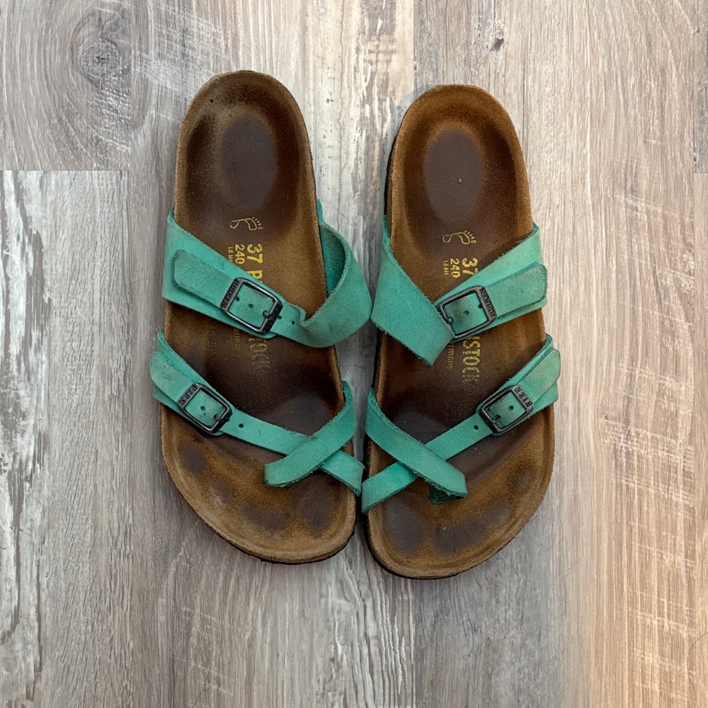 Birkenstock Teal Double-Strap Sandals